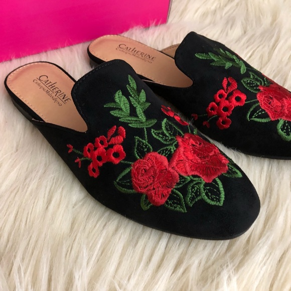 CATHERINE MALANDRINO embroidered suede Mules - Picture 3 of 7